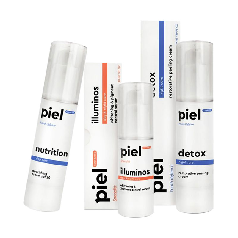 Комплекс для обличчя Piel Cosmetics Корекція гіперпігментації. Зима (нічний крем, 50 мл + денний крем, 50 мл + сироватка, 30 мл)